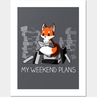 Cute Funny Fox Reading Book Lover animal lover Sarcastic Funny Quote Artwork Posters and Art